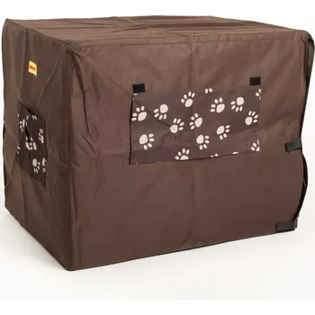 přepravka pro zvíře Potah na přepravní klec hnědá/okénko tlapky Velikost klecí: XS 45x33x40,5cm