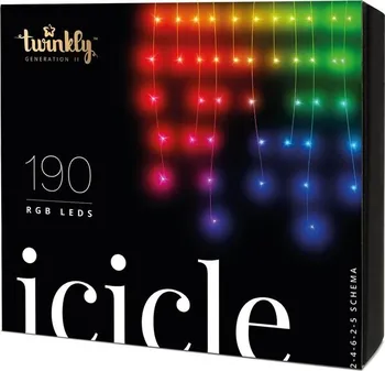 Vánoční osvětlení Twinkly TWI190STP-TEU závěs 190 LED multicolor