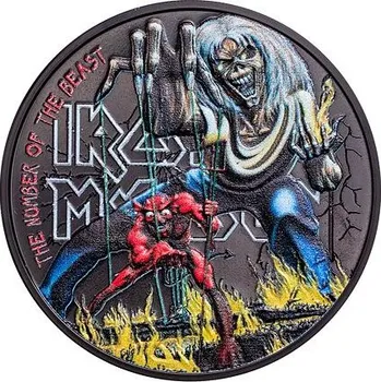 Exkluzivní stříbrná mince Iron Maiden - The Number of the Beast 1 Oz 2022 Obsidian Black