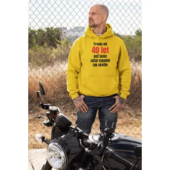 Pánská mikina Pánská mikina Trvalo mi 40 let Barva: Žlutá, Velikost: XL