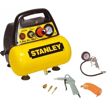 Kompresor STANLEY DN 200/8/6 KIT KOMPRESOR SAMOMAZNÝ S NÁDRŽÍ 6L A TLAKEM 8BAR + PŘÍSLUŠENSTVÍ