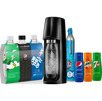 SodaStream Spirit Black Mix Pack + 3 lahve + 3 příchutě Výrobník sody SodaStream Spirit Black Mix Pack + 3 lahve + 3 příchutě