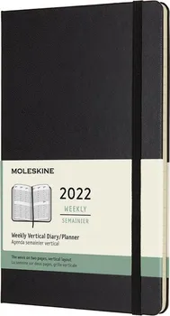 Diář Moleskine Vertikální diář L týdenní 2022 černý