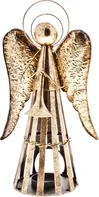 Decorium Anděl Patin s trubkou zlatý 35 cm