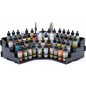 Příslušenství k deskovým hrám Kraken Wargames Black Paint Rack: Eck Farbregal Top (Dropper)