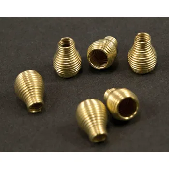 Vánoční dekorace Kroucená kovová koncovka - stříbrná | zlatá - průměr průvleku 0,5 cm zlatá_CEZ2134