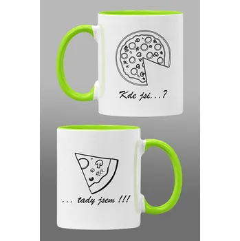 Hrnky pro zamilované Pizza Barva: Zelená