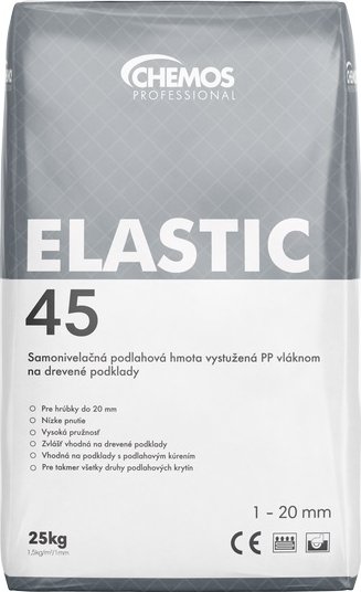 Samonivelační hmota na dřevo Chemos Elastic 45 – 1–10 mm, 25 kg