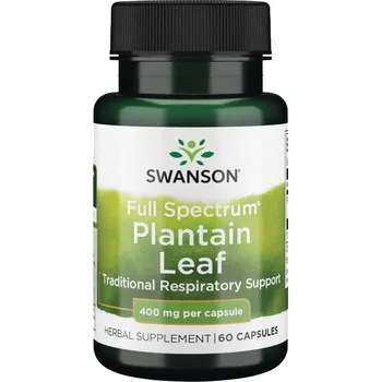 Přírodní produkt Swanson Plantain Leaf, List jitrocele, 400 mg, 60 kapslí