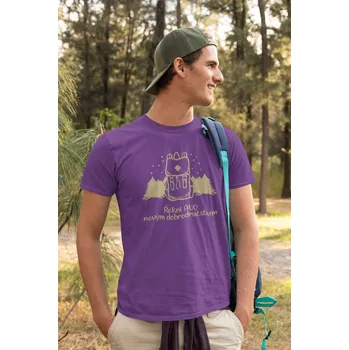 Pánské tričko Pánské tričko Řekni ano novým dobrodružstvím Barva: Fialová, Velikost: 4XL