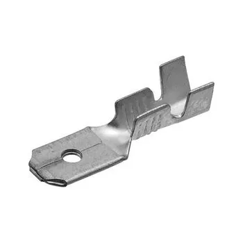 Příslušenství pro autorádio Zástrčka plochá 6,3mm, postříbřená, 100 ks - 41008sn