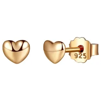 Náušnice NUBIS® Minimalistické stříbrné náušnice srdíčka - NB-3557-RD