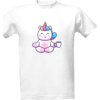 Pánská móda Tričko s potiskem Jednorožec káva 3 pánské