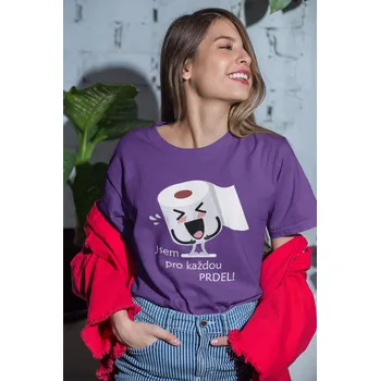 Dámské tričko Dámské tričko Jsem pro každou prdel Barva: Fialová, Velikost: M