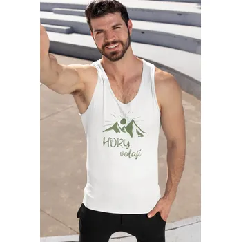 Pánské tílko Pánské tílko Hory volají Barva: Bíla, Velikost: M