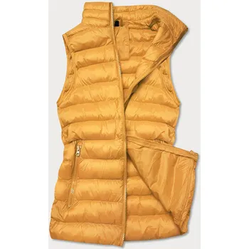 Dámská vesta Krátká žlutá dámská prošívaná vesta (23077-333) odstíny žluté M (38)