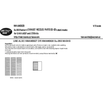 Plastikový model New Ware 1/72 Mask Su-35S Flanker-E EXHAUST NOZZLES G5-G8