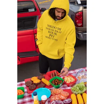 Pánská mikina Pánská mikina Kolik piv mohu vypít Barva: Žlutá, Velikost: 2XL