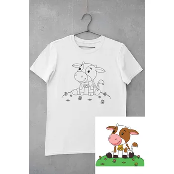 Dětské tričko vymaluj si Kravička Velikost: 122