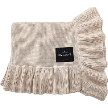 Dětská deka Lullalove Bambusová dečka s volánkem Béžová