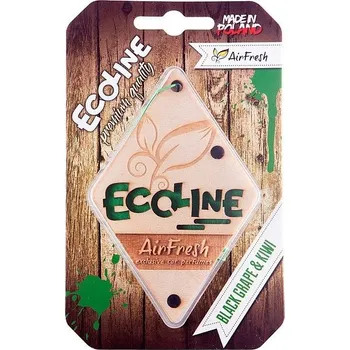 Vůně do auta AirFresh Ecoline - Black Grape & Kiwi, dřevěný osvěžovač
