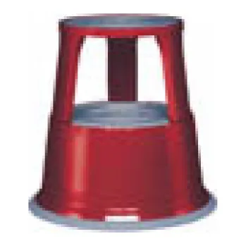 Stolička Pojízdná kovová kruhová stolička - červená