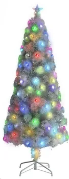 Vánoční stromek vidaXL 328452 vánoční stromek s optickým vláknem bílý 210 cm