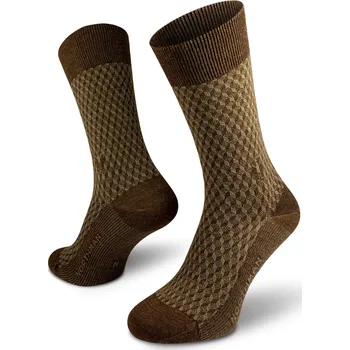 Pánské ponožky Northman Horten Merino ponožky Velikost: 45-47 Hnědé Společenské Merino Ponožky