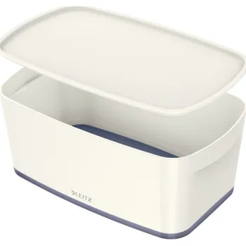 Úložný box Organizační box MyBox - s víkem S / bílá