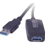 Kabel PremiumCord USB 3.0 A-A M/F 20m, prodlužovací + repeater, černý