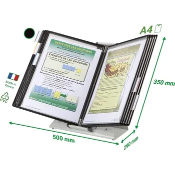 Pultový kovový stojan Tarifold Sterifold, antimikrobiální, 10 černých rámečků A4