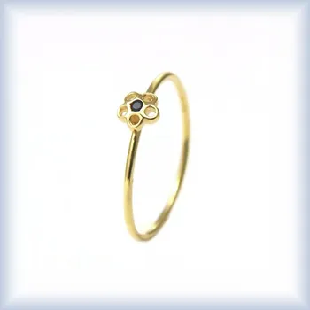 Prsten bílé zlato 48 smaragdově zelená