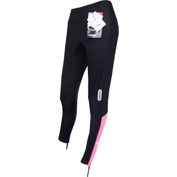 cyklistický dres Cycloschein Cycloschein ART 227 Cyklokalhoty dámské, dlouhé, pas, ab vložka černé s růžovým lampasem - 170