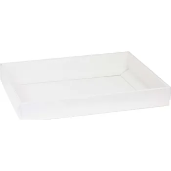 Dárková krabice s průhledným víkem 400x300x50/35 mm, bílá