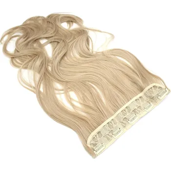 Příčesek Clip pás kanekalon 60cm vlnitý - platina / světle hnědá