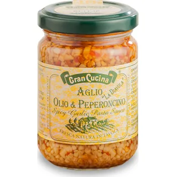Omáčka Česnek, olivový olej a chilli papričky 130g Gran Cucina