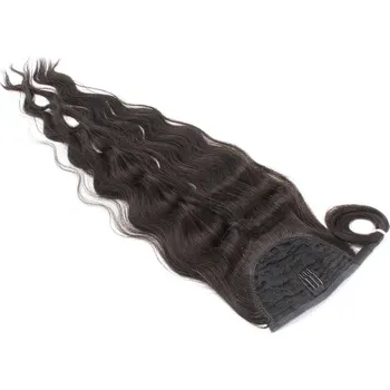 Příčesek Clip in culík z pravých lidských vlasů vlnitý 60cm - přírodní černá