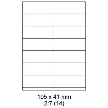 Speciální papír Print etikety Emy 105x41 mm, 14ks/arch, 100 archů, samolepící