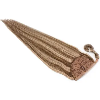 Příčesek Clip in culík z pravých lidských vlasů rovný 50cm - tmavý melír