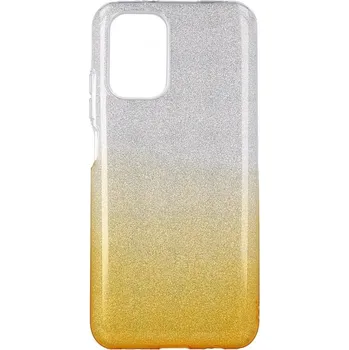 Pouzdro na mobilní telefon Kryt Xiaomi Redmi 10 glitter stříbrno-oranžový (obal neboli pouzdro na Xiaomi Redmi 10)