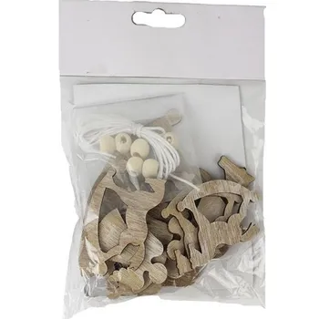 Vánoční dekorace Morex D1807 dřevěné dekorace 12 ks