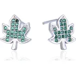 Olivie Stříbrné náušnice ZELENÝ LIST 5509 Ag 925; ≤1,1 g.