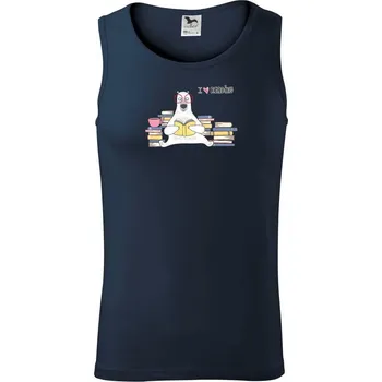 I love reading medvěd - Tílko pánské Core - M ( Námořní modrá (velmi tmavá - téměř černá) )