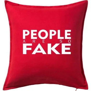 Polštář Fake people - Polštář 50x50 - 50x50 - Pouze potah ( Červená )