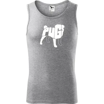 Mops - nazev v těle - Tílko pánské Core - M ( Tmavě šedý melír )