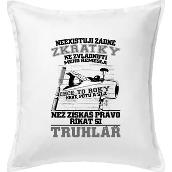 Polštář Truhlář zkratky - Polštář 50x50 - 50x50 - Pouze potah ( Bílá )