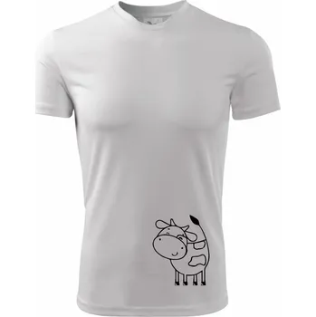 Chlapecké oblečení Kráva veselá - Dětské triko sportovní (dresovina) - 122 cm/6 let ( Bílá )