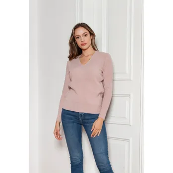 Dámský svetr Žebrovaný svetr různé barvy SWE146 Barva: Růžová, Velikost: M