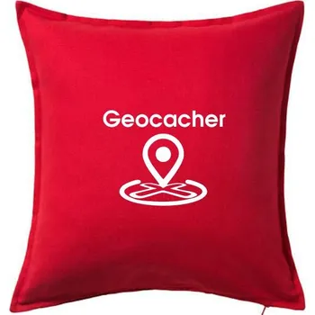 Polštář Geocacher maps - Polštář 50x50 - 50x50 - Pouze potah ( Červená )