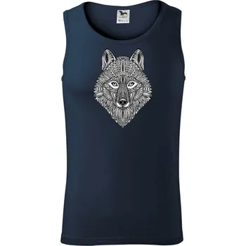 Vlk kreslený - Tílko pánské Core - L ( Námořní modrá (velmi tmavá - téměř černá) )